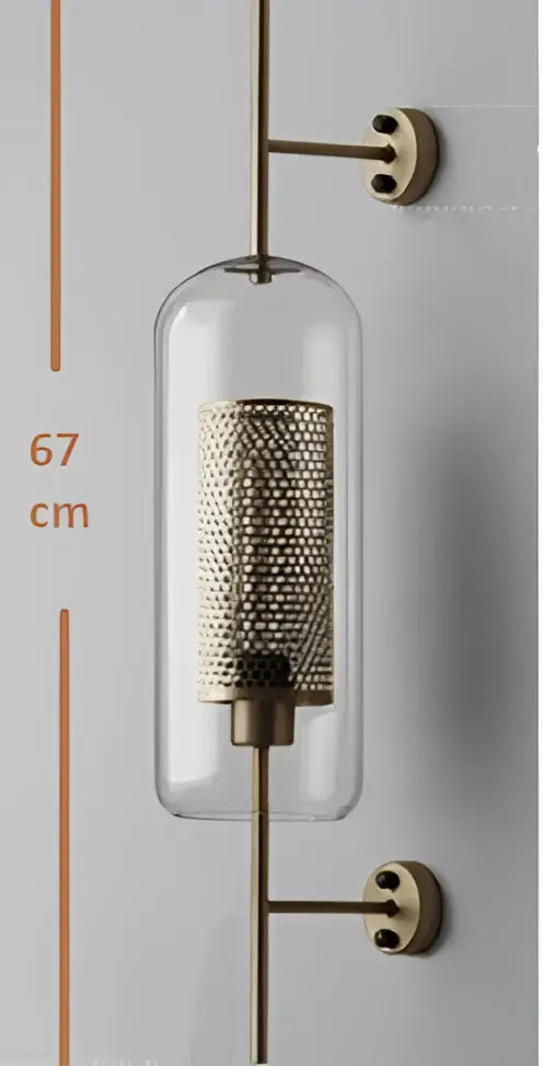 Vintage gold mesh led wall sconce – bedroom glass light fixture