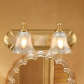 Vintage gold wall light with clear glass shade bathroom vanity lighting