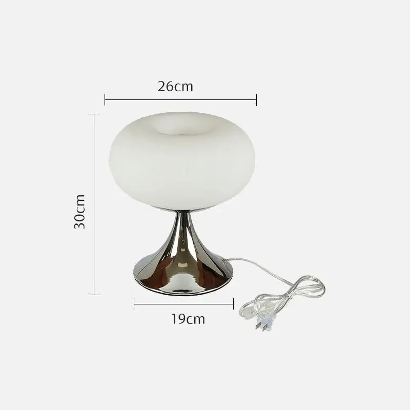 Vintage green and cream glass table lamp for bedroom