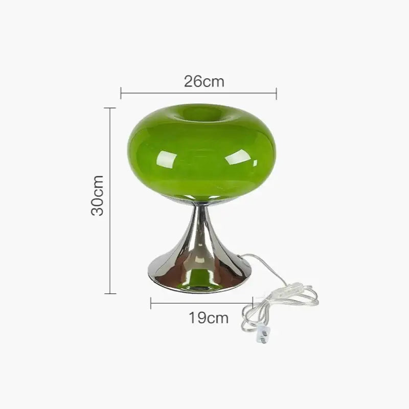 Vintage green and cream glass table lamp for bedroom