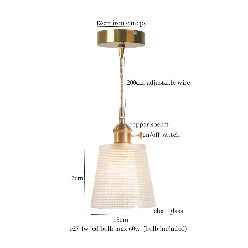 Vintage green brass glass led pendant light for kitchen