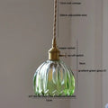 Vintage green glass led pendant light kitchen brass fixture
