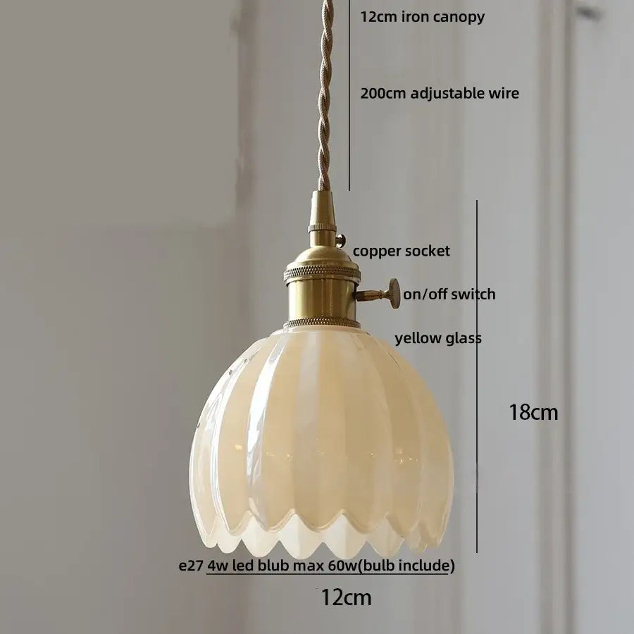 Vintage green glass led pendant light kitchen brass fixture