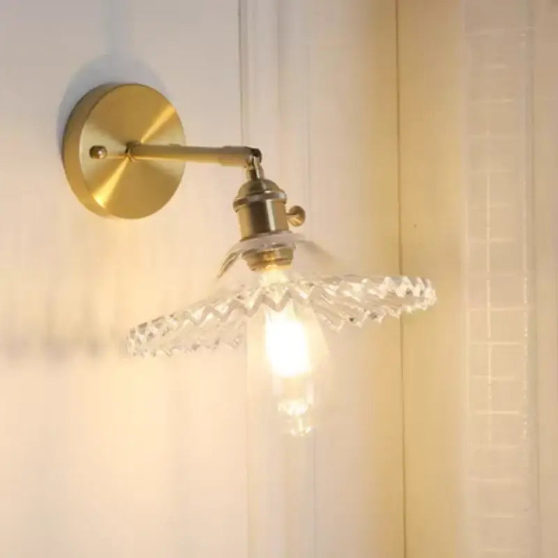 Vintage green glass wall light with pull chain switch bedroom sconce