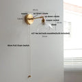 Vintage green loft led wall lamp bedroom glass sconce with pull chain