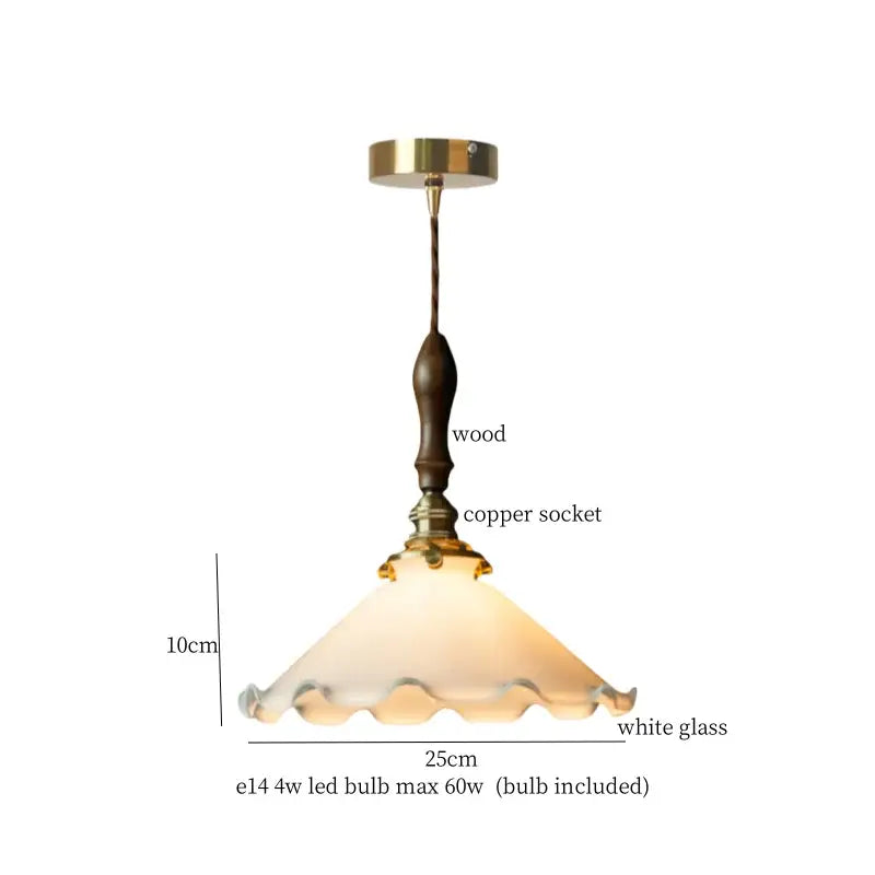 Vintage green lotus led pendant light dining room glass lamp