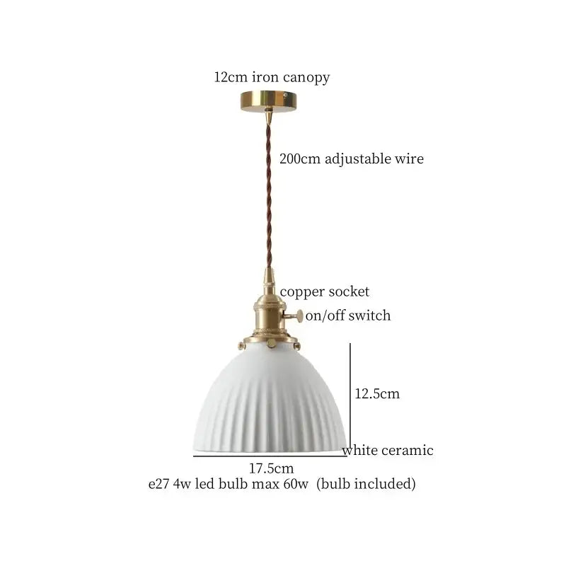 Vintage hexagonal red & green ceramic led pendant light kitchen