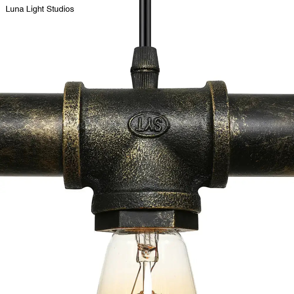 Vintage industrial brass pipe ceiling light fixture kitchen pendant