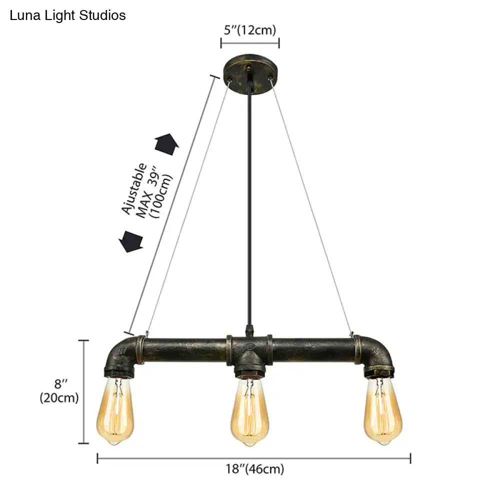 Vintage industrial brass pipe ceiling light fixture kitchen pendant