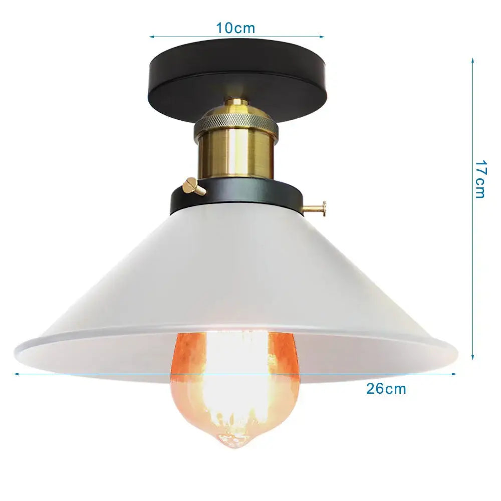 Vintage industrial flush mount light in black & bronze for kitchen