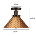 Vintage industrial flush mount light in black & bronze for kitchen