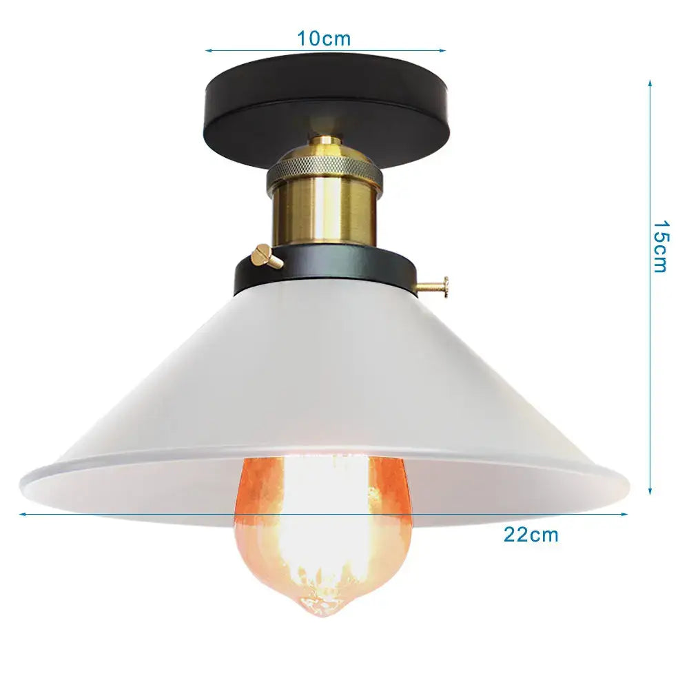 Vintage industrial flush mount light in black & bronze for kitchen