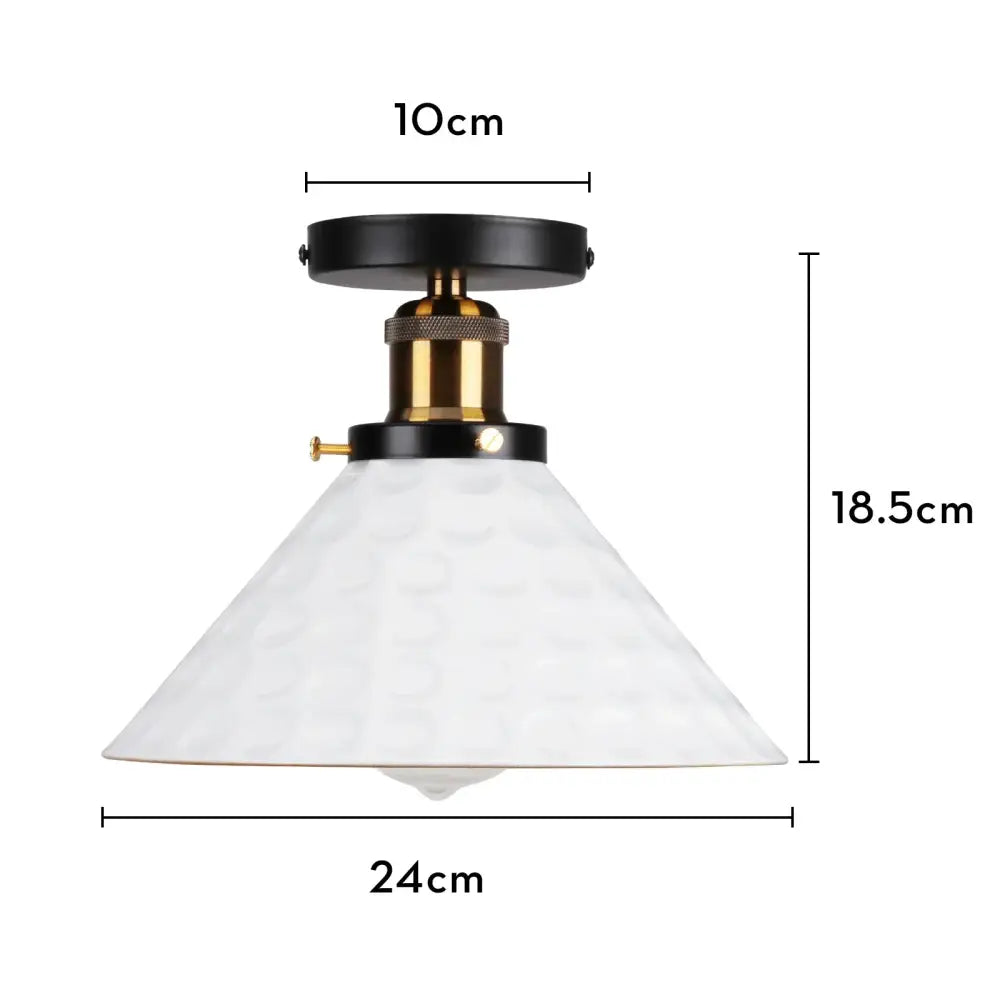 Vintage industrial flush mount light in black & bronze for kitchen
