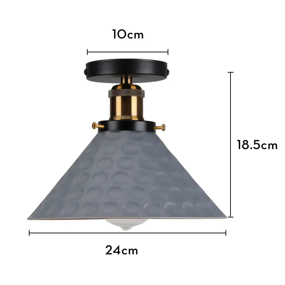 Vintage industrial flush mount light in black & bronze for kitchen