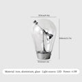 Vintage industrial glass desk lamp bedroom metallic filament light