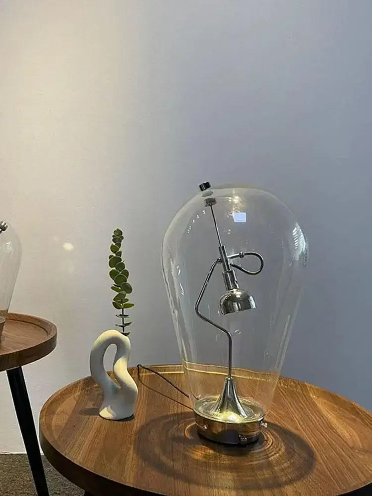 Vintage industrial glass desk lamp bedroom metallic filament light