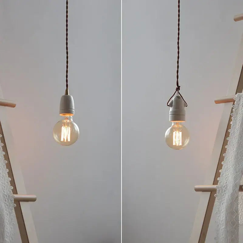 Vintage industrial matte white ceramic led pendant lamp kitchen light