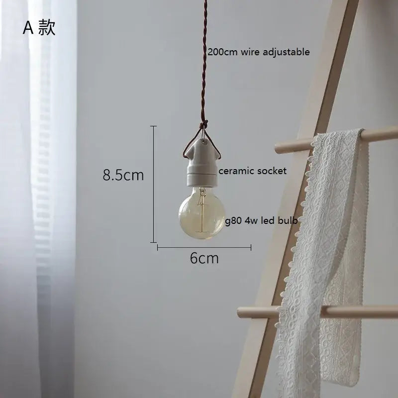 Vintage industrial matte white ceramic led pendant lamp kitchen light