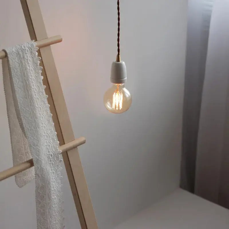 Vintage industrial matte white ceramic led pendant lamp kitchen light