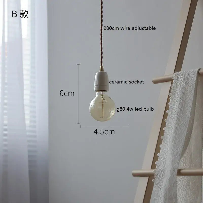 Vintage japanese ceramic led pendant light kitchen black & white