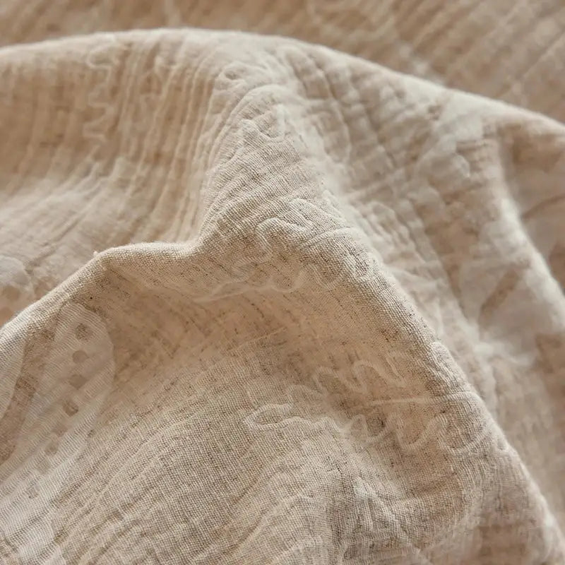 Vintage lace beige fern embroidered bedding set bedroom health wrinkled yarn