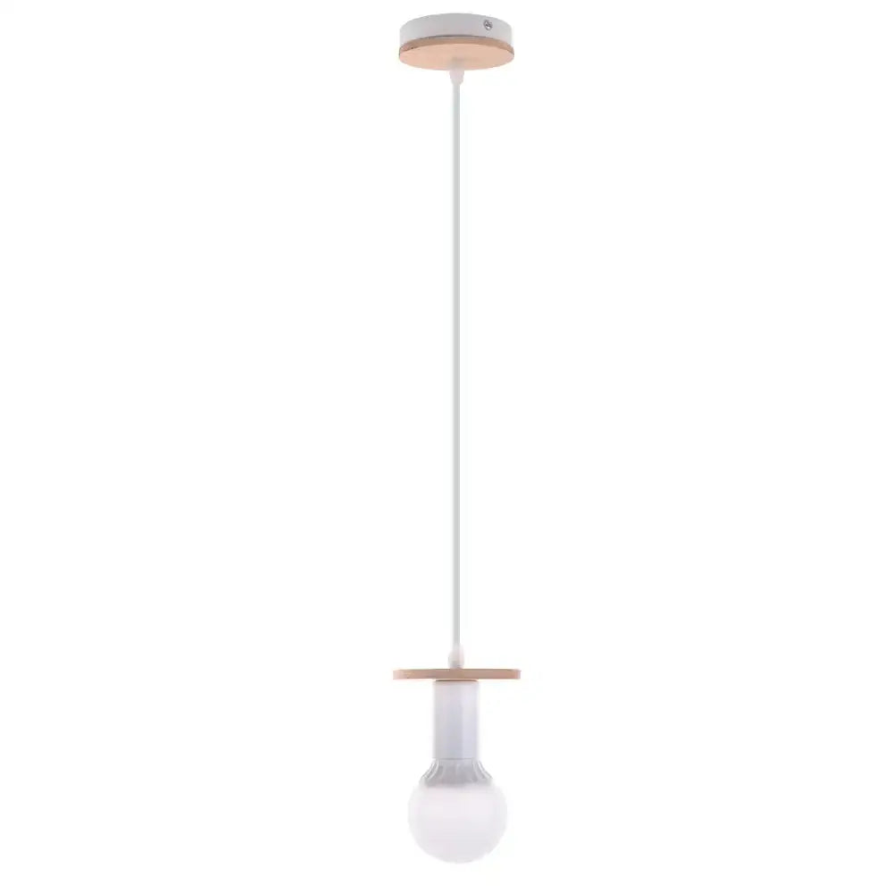 Vintage led wood ceiling pendant light dining room glass globe