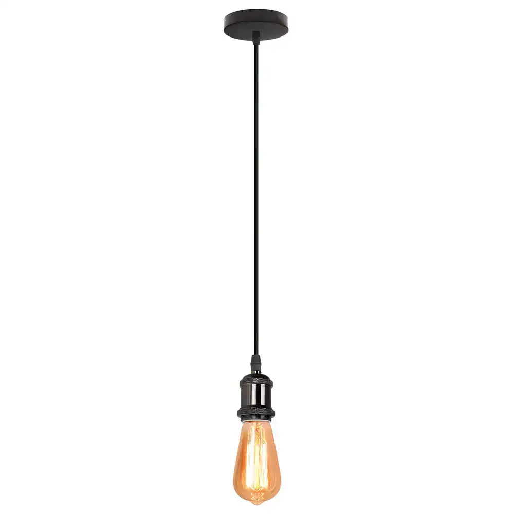 Vintage led wood ceiling pendant light dining room glass globe