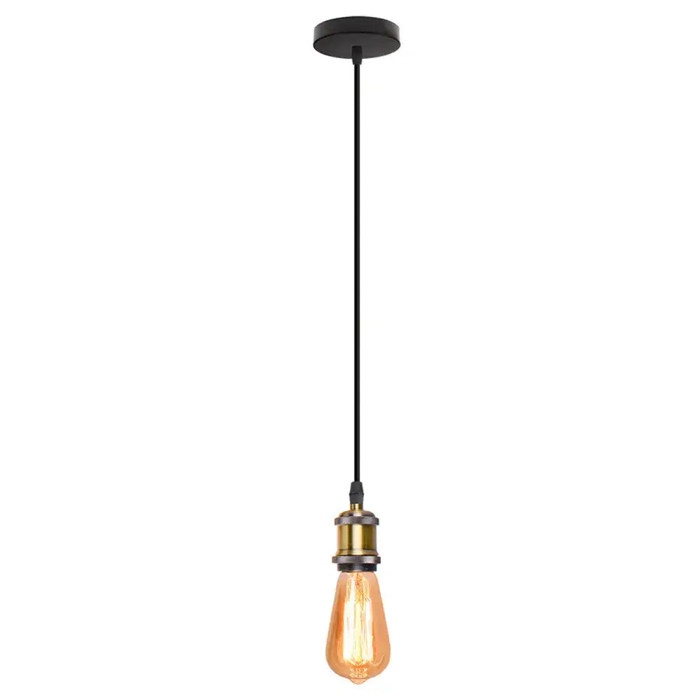 Vintage led wood ceiling pendant light dining room glass globe