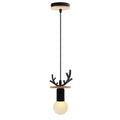 Vintage led wood ceiling pendant light dining room glass globe