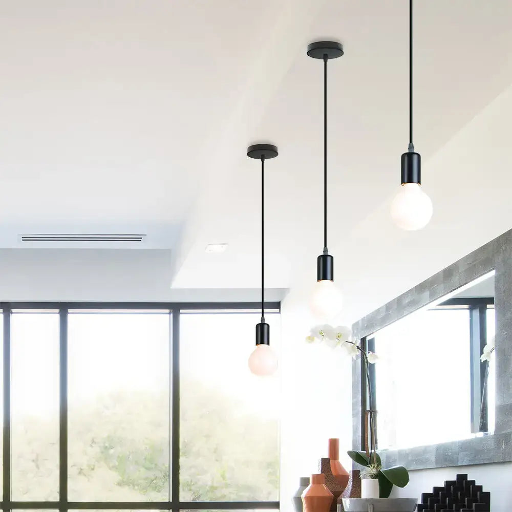 Vintage led wood ceiling pendant light dining room glass globe