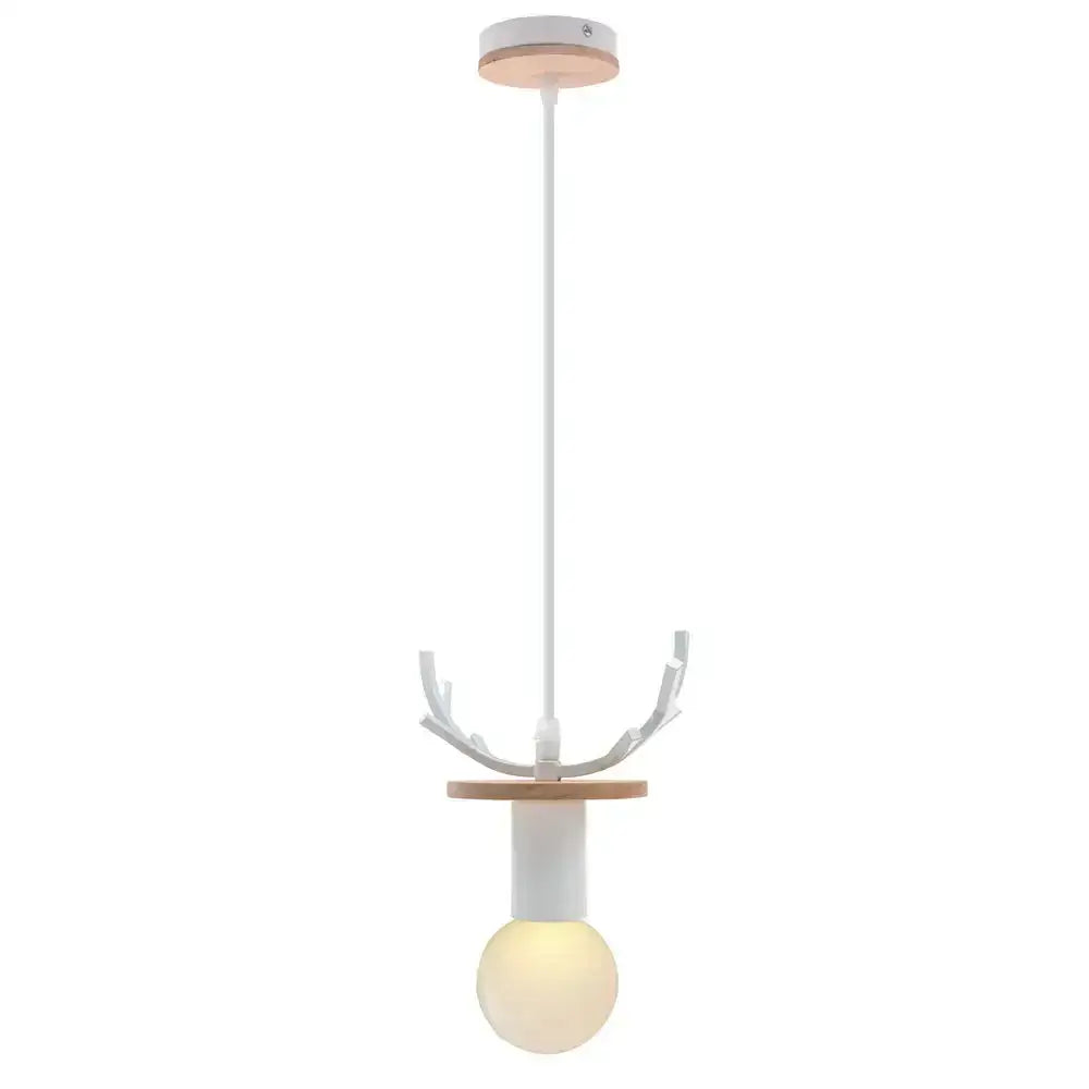 Vintage led wood ceiling pendant light dining room glass globe