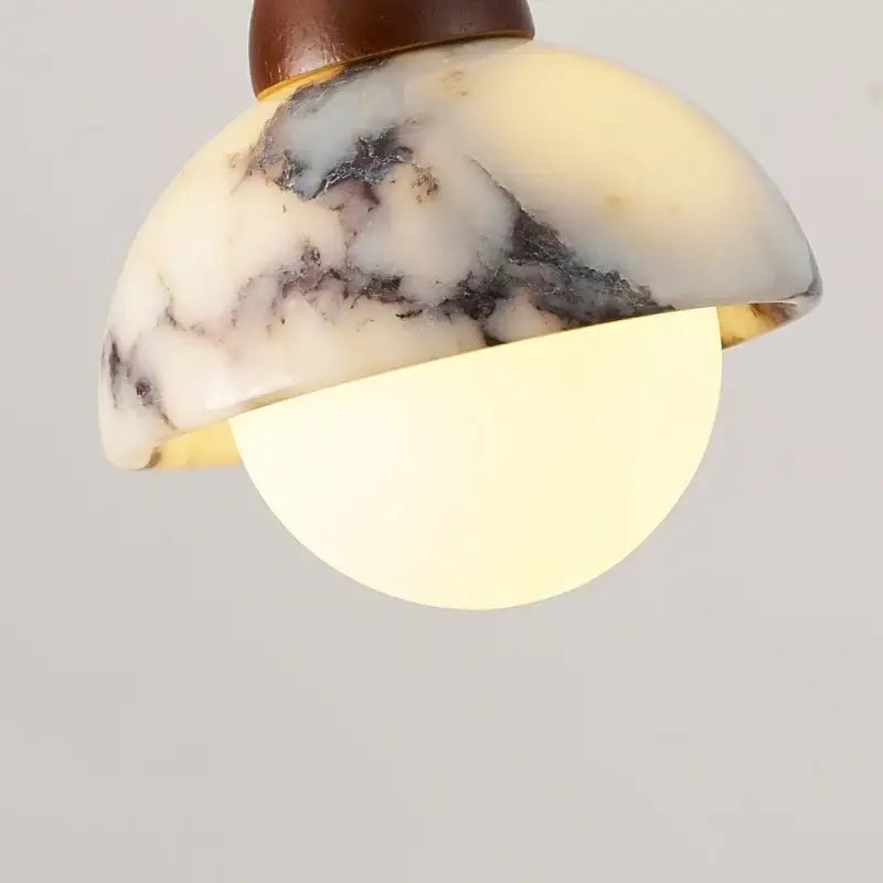 Vintage marbled glass ball led pendant light bedroom hanging fixture