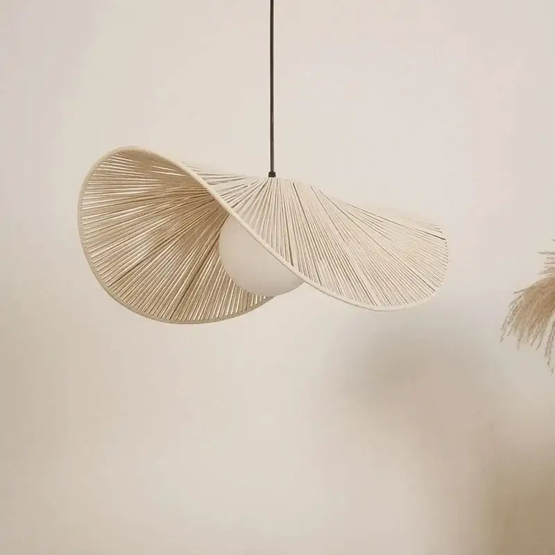 Vintage off-white cotton rope hat pendant lights bedroom chandelier
