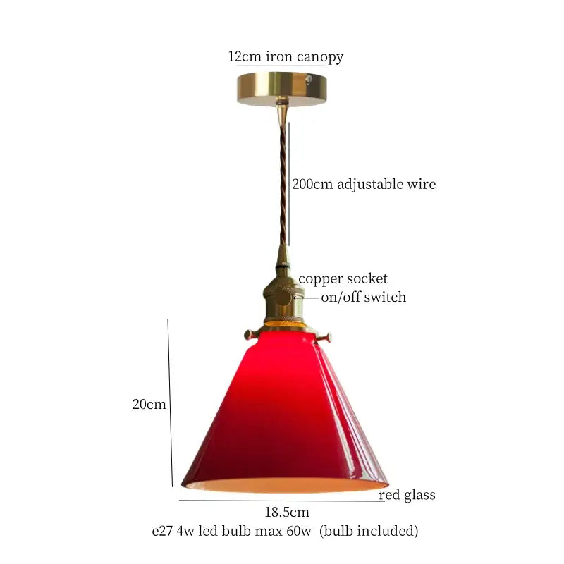 Vintage ruffled cream glass copper pendant lamp kitchen