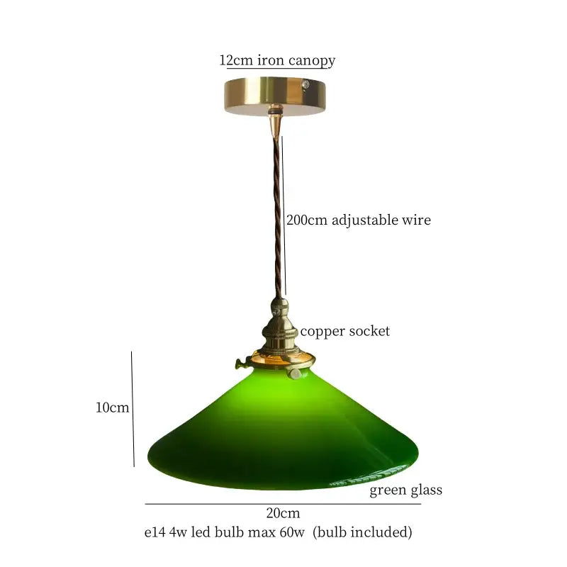 Vintage ruffled cream glass copper pendant lamp kitchen