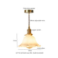 Vintage ruffled cream glass copper pendant lamp kitchen