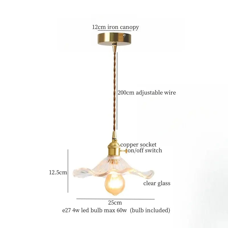Vintage scalloped cream glass led pendant light for kitchen dining room