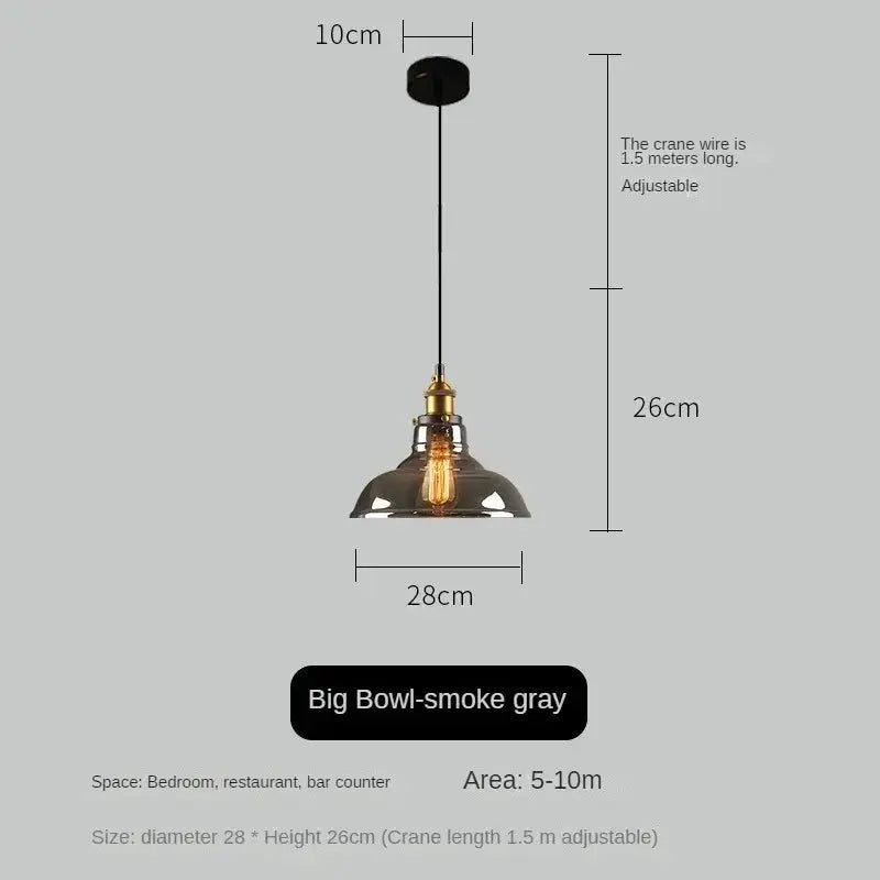 Vintage smoked amber glass pendant light set of 4 dining room