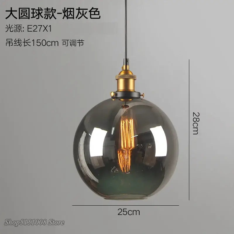 Vintage smoky grey glass pendant light set of 4 kitchen brass accents