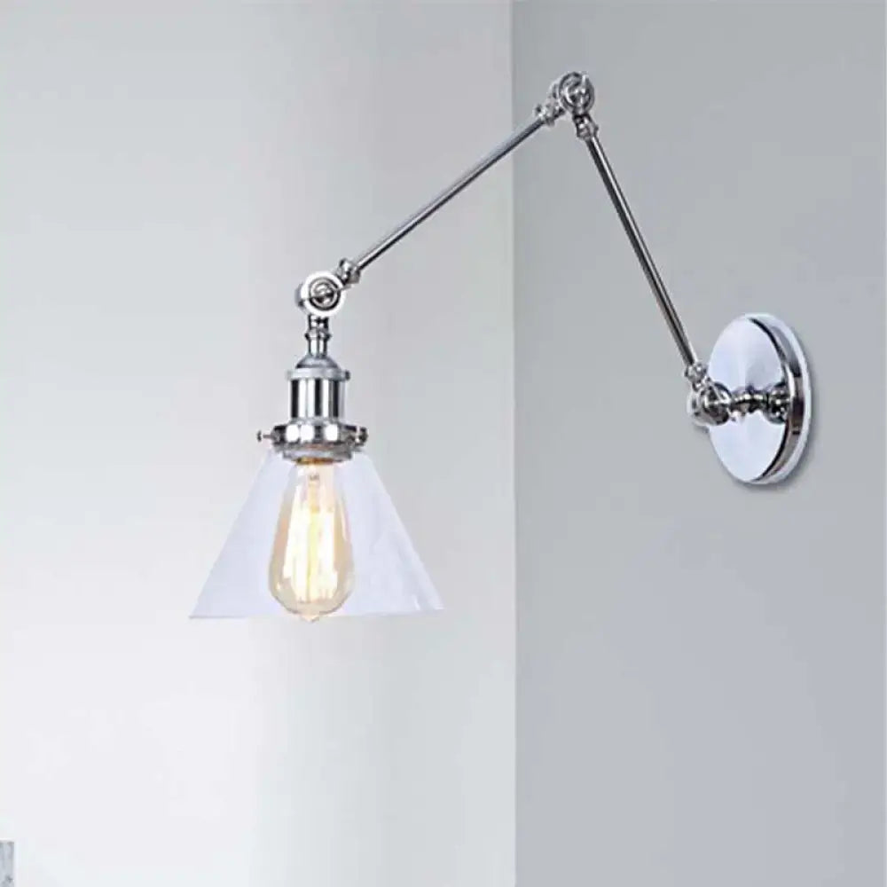 Vintage style antique brass wall sconce – living room glass light