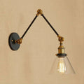 Vintage style antique brass wall sconce – living room glass light