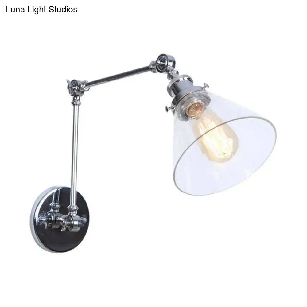 Vintage style antique brass wall sconce – living room glass light