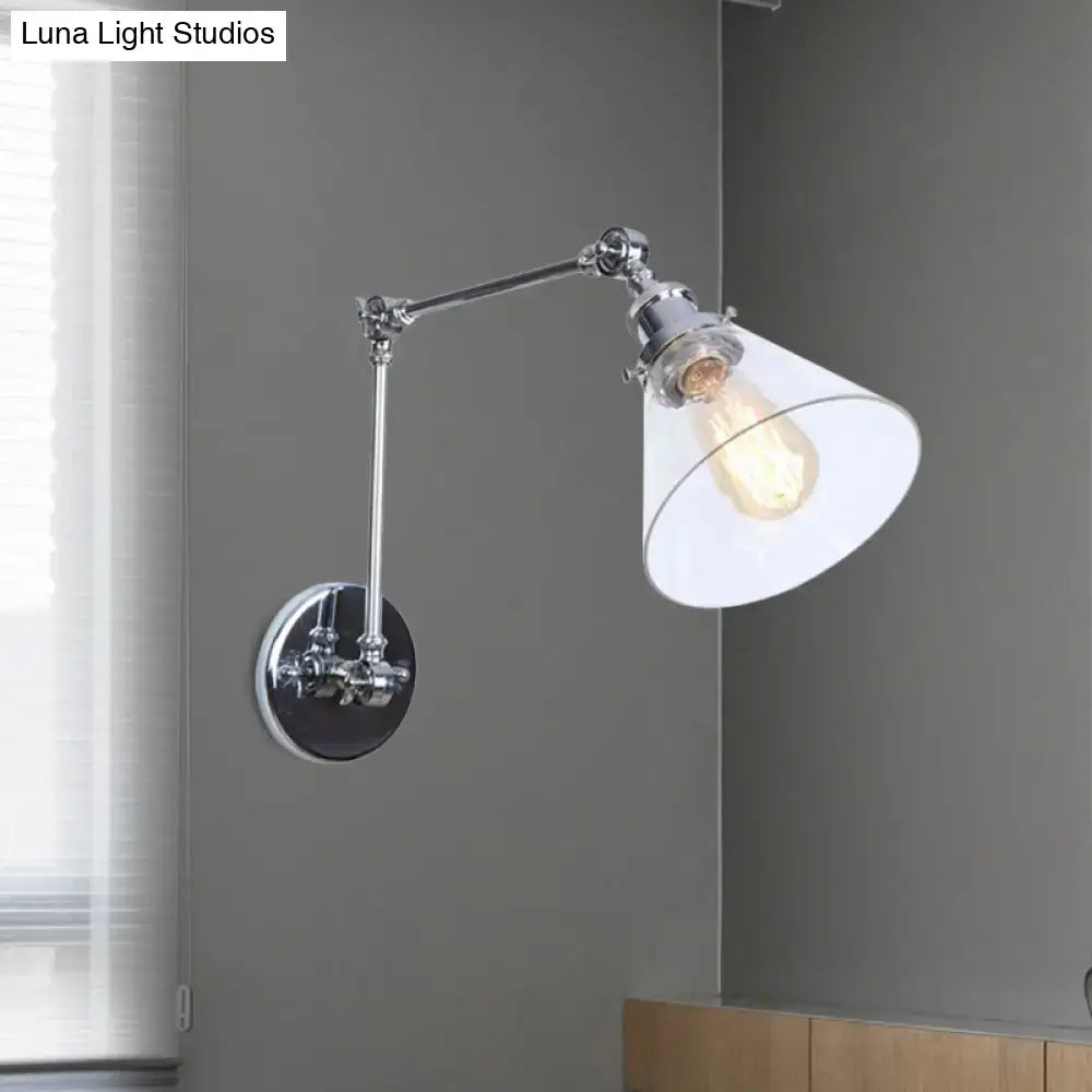 Vintage style antique brass wall sconce – living room glass light