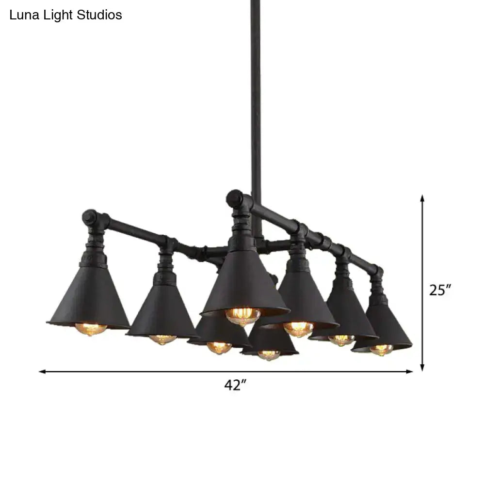 Vintage style black metal island chandelier kitchen 110v-120v light