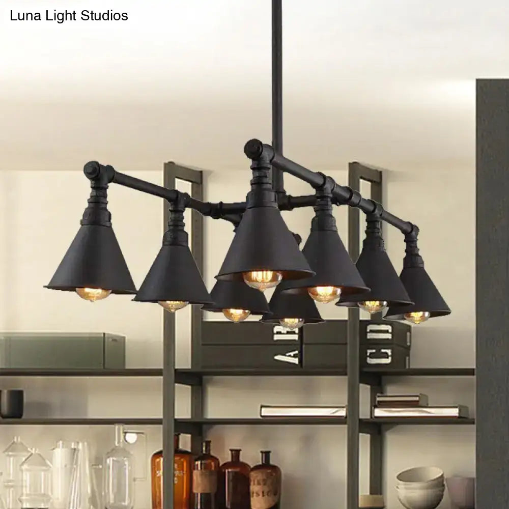 Vintage style black metal island chandelier kitchen 110v-120v light