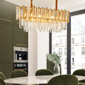 Vintage style brass finish multi light crystal chandelier dining room