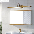 Vintage style gold metallic tubular wall light bathroom vanity led