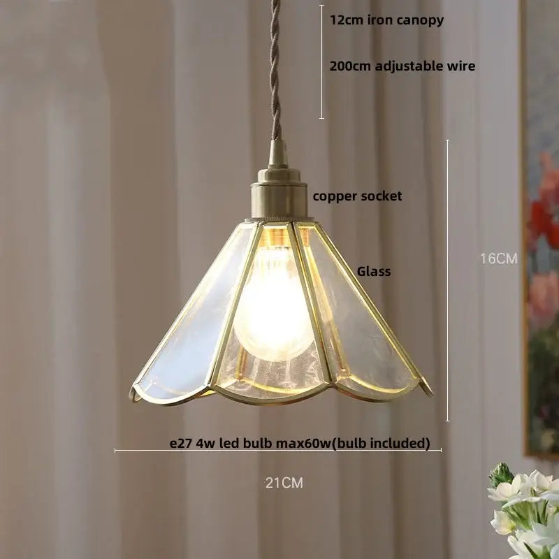 Vintage teal blue glass led pendant light kitchen hanging lamp