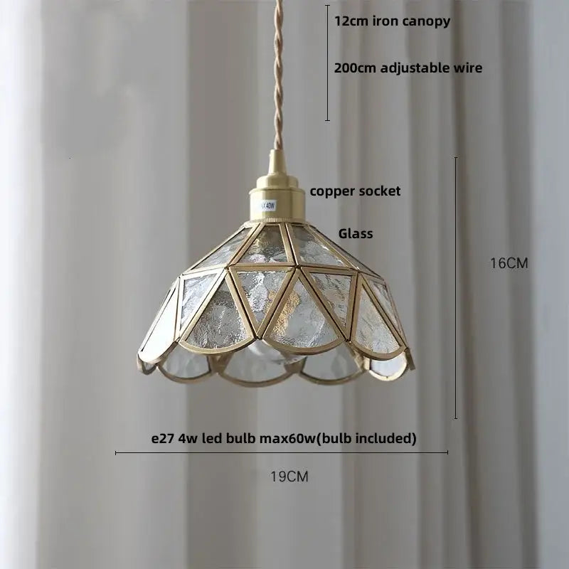 Vintage teal blue glass led pendant light kitchen hanging lamp