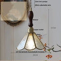 Vintage walnut & green glass led wood pendant light dining room